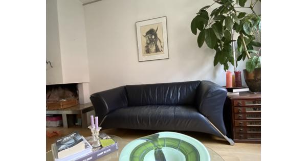 Rolf Benz 322 3-zits bank, donkerblauw, leer