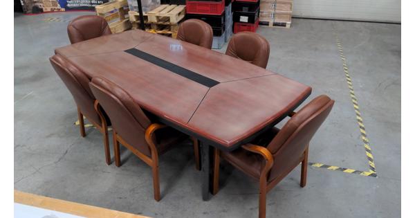 Luxe kantoor/vergaderruimte tafel met 6 stoelen 