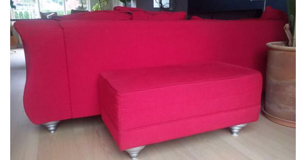 vuurrode ribcord bank en hocker