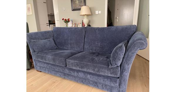 Sofa 2,5 zits blauw velours 