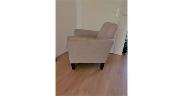 Fijne lichtgrijs/beige fauteuil