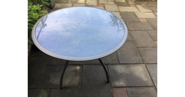 Tuintafel rond met glasplaat