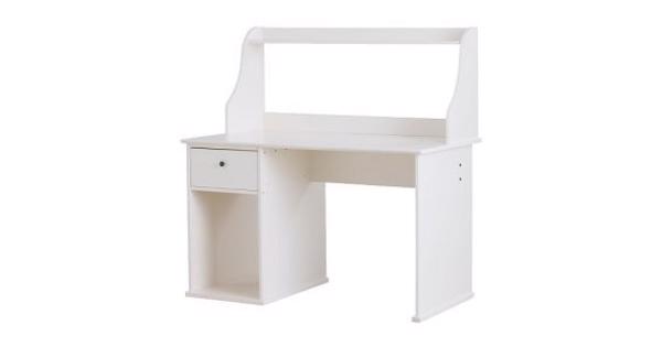 Wit bureau met lade van Ikea model Johan