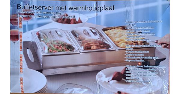 Buffetserver met warmhoudplaat