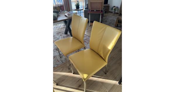 Lederen eettafel stoelen 