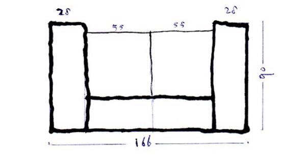 Bankstel, echt leer, praktisch in nieuwstaat