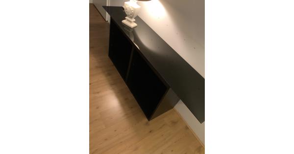 Glasplaat zwart, voor Besta kasten 120 cm lang
