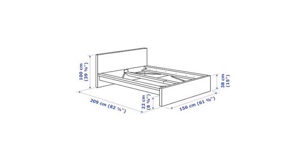 Ikea MALM bed 140x200 wit, incl matras