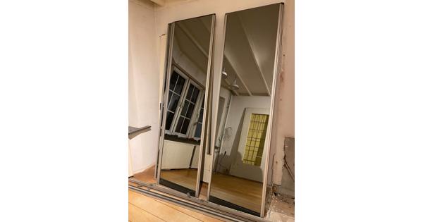 6 Schuifdeuren (spiegel) voor kastenwand