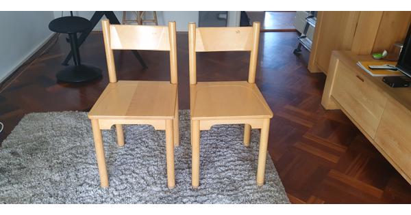 2 originele schilte schoolstoelen 46cm hoog