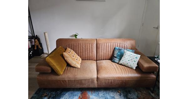 2,5 zits leren bank (cognac)