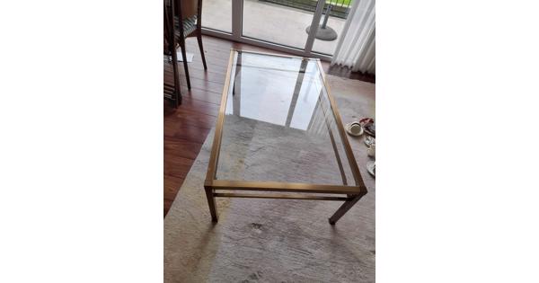 Salontafel messing met glas