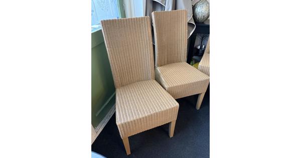 4 Lloyd loom eetkamerstoelen bruin