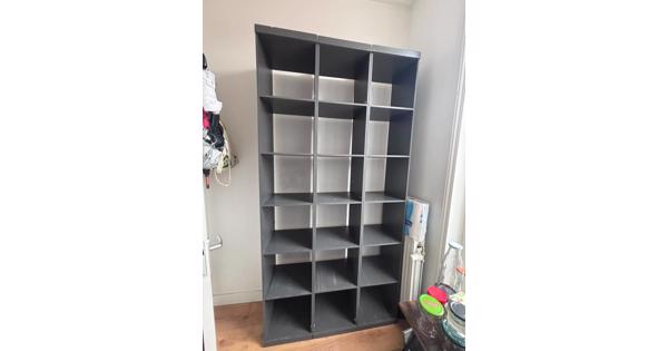 3x Boekenkast/Opbergkast - Grijs - per stuk 225x38x35 cm