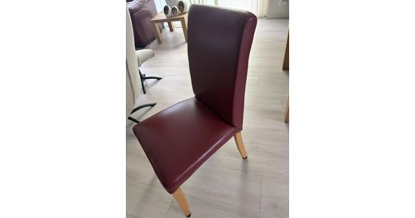 Vier prima leren eethoekstoelen