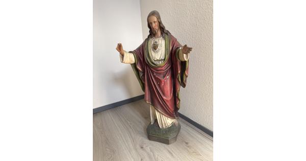 Jezusbeeld van gips van ca 80 cm