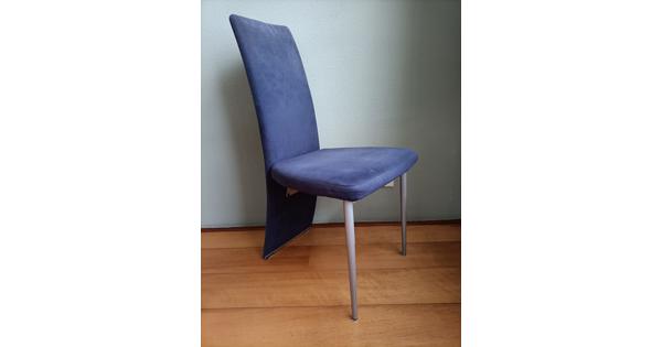 4 Blauwe eetkamerstoelen