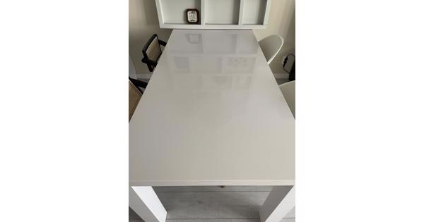 Witte hoogglans eettafel 190x90