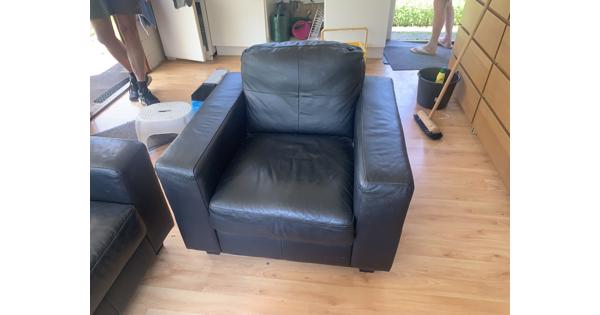 Tweezitsbank en fauteuil (zwart)