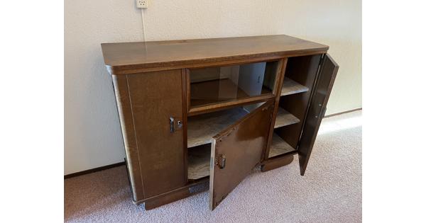 retro jaren dertig dressoir, eiken met stukje vitrine