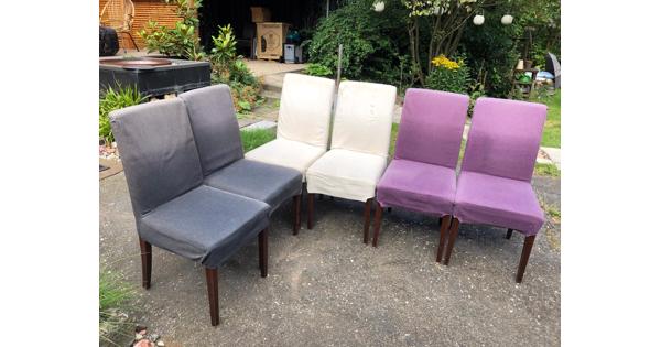 Zes stevige eetkamerstoelen