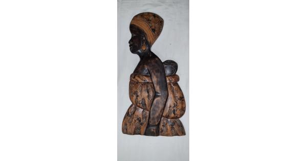n3 Oud gebeeldhouwd kunstvoorwerp uit West-Afrika 
