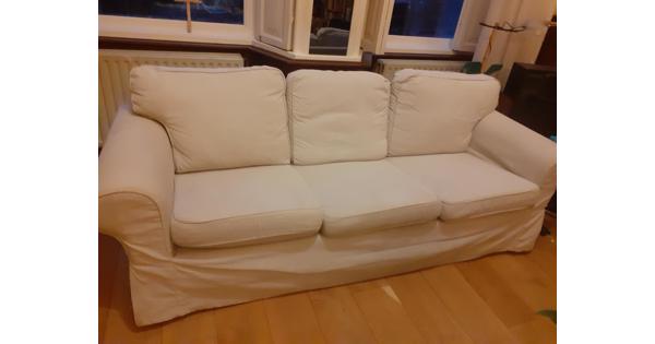 Relaxte 3-zits bank, lichte kleur - 2 stuks