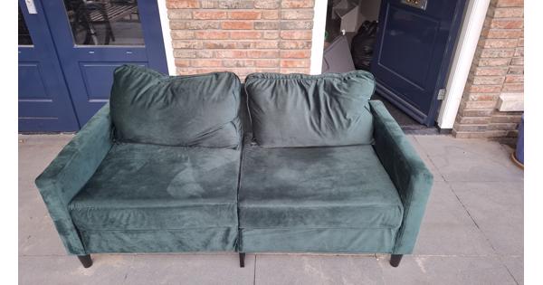 Groene velours bank 140 cm