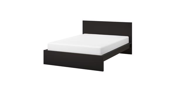 Zwart MALM bed van 140; inclusief lattenbodems en matras