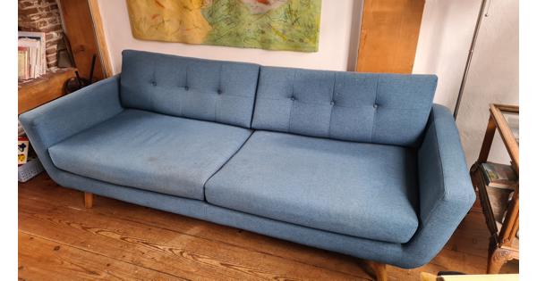 Blauwe 3-zitsbank