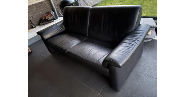 Prachtige zwart leren bank