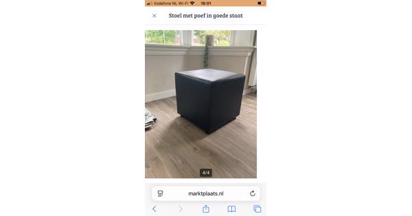 Stoel plus poef in prima staat