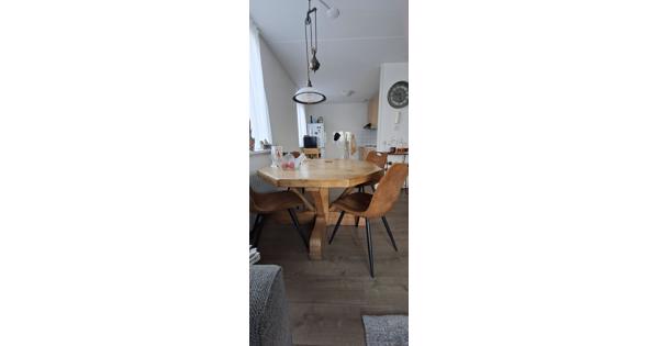 Massief blankeiken eettafel