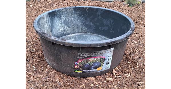 Grote kunststof bak / kuip / teil, doorsnee 85 cm, hoogte 34 cm