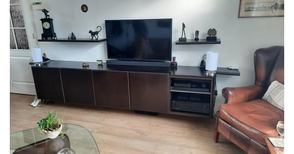 Banz Bord design wandmeubel donkerbruin