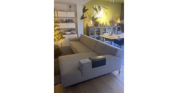 Grijze hoekbank (met chaise longe) 