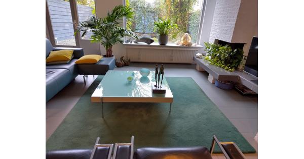 Blauw-groen wollen karpet 