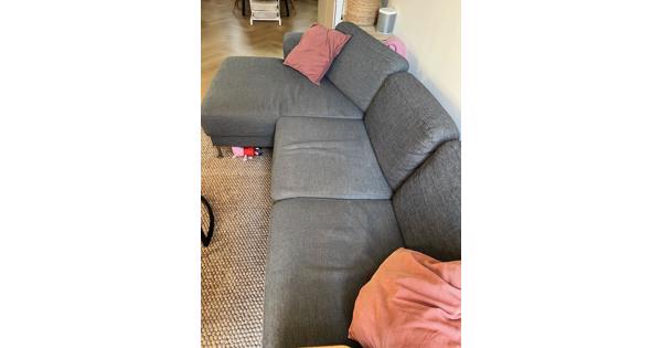 Montel bank grijs met chaise longue