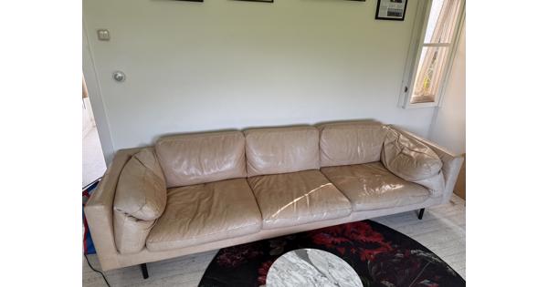 Aangeboden Lange leren bank 1.70m