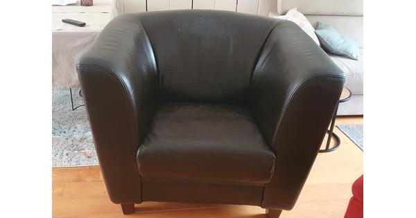 Leren bruine fauteuil 
