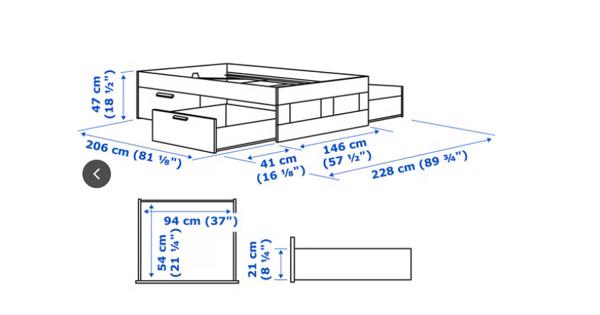 IKEA BED BRIMNES 140x200cm