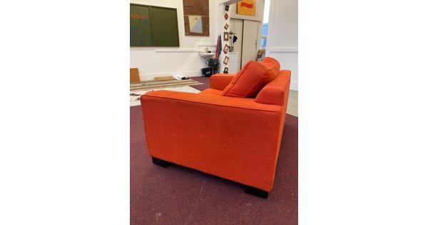 Rood/oranje bankje/loveseat/stoel