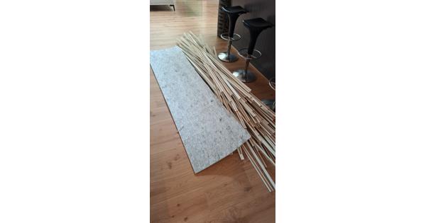 6 stukken grijs vilt, 240 cm lang, 60 cm breed