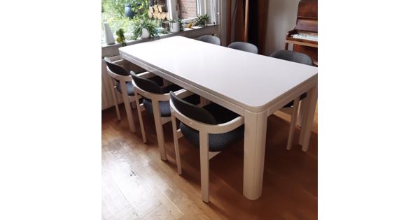 Oerdegelijke eettafel met 6 stoelen