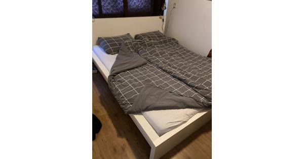 Ikea 2-persoons bed, wit