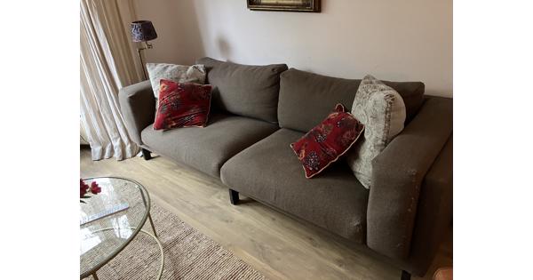 Ikea Nockeby bank 3 zits  met 2 hoezen : grijs en bruin