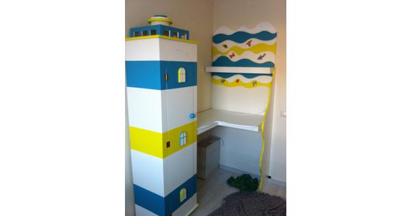 Commode, kinderkast en bed - in thema zee/strand