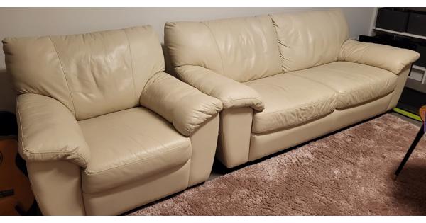 Ivory leren Banken 2.5 Zits en 1 Zit