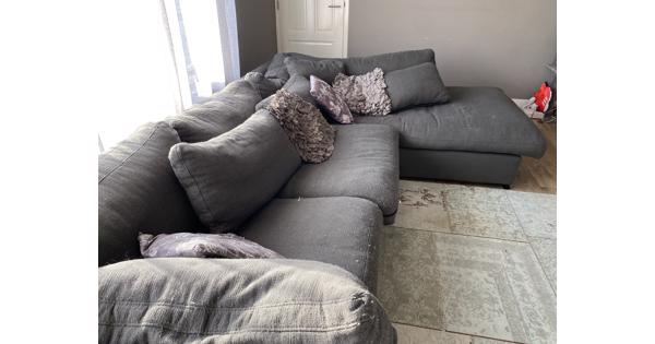 Loungebank gratis afhalen stof grijs/antraciet-gebruikt