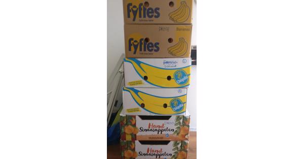 Bananen en sinaasappeldozen